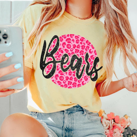 Bears Pink Leopard DTF Transfer