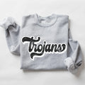 Trojans Vintage Black & White Retro Shadow Distressed DTF Transfer - Merch Girls