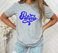 Patriots Blue/White Vintage Retro Shadow Distressed DTF Transfer - Merch Girls