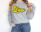 Lions Vintage Retro Shadow Distressed DTF Transfer - Merch Girls