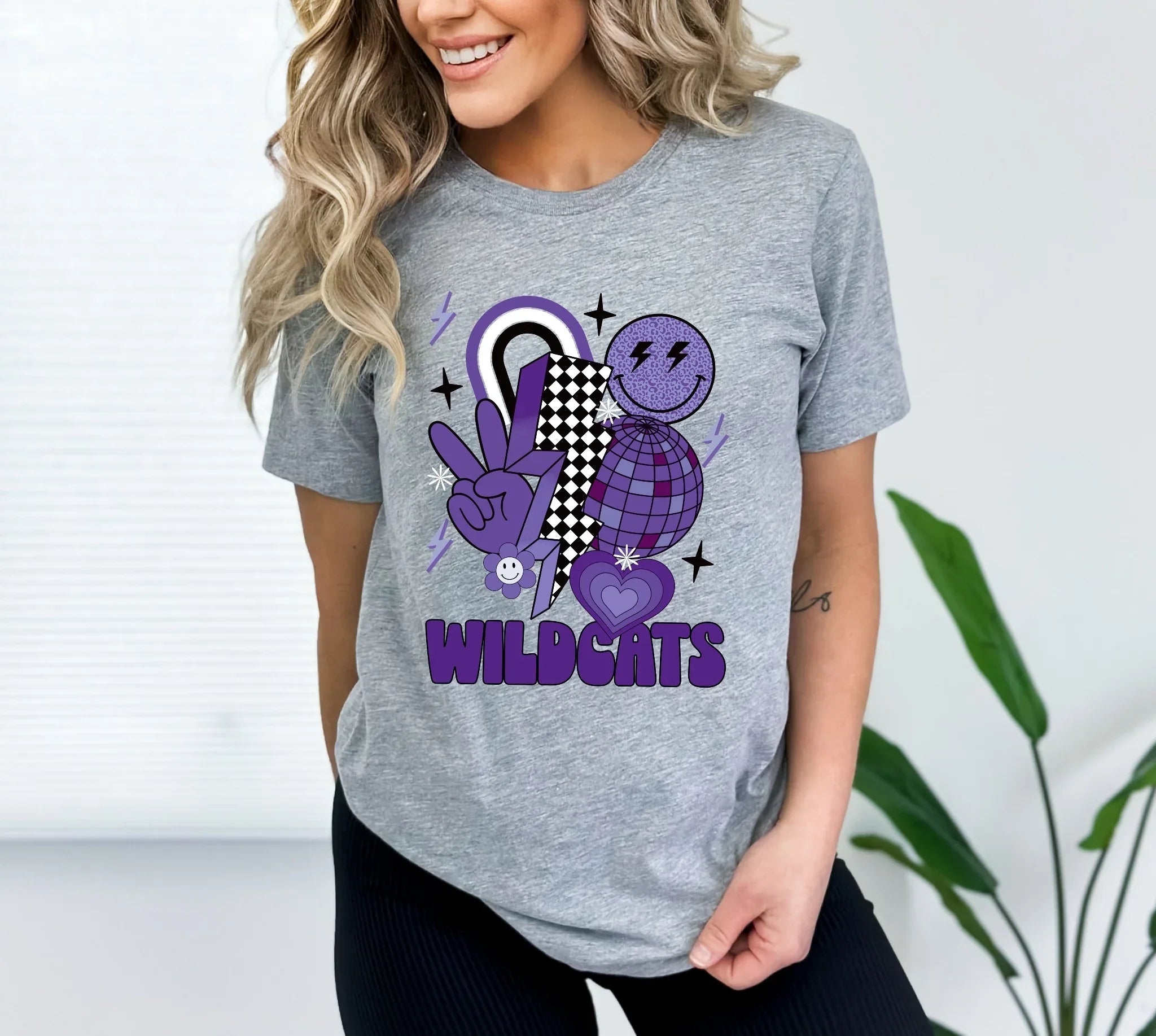 Wildcats purple Groovy DTF Transfer - Merch Girls