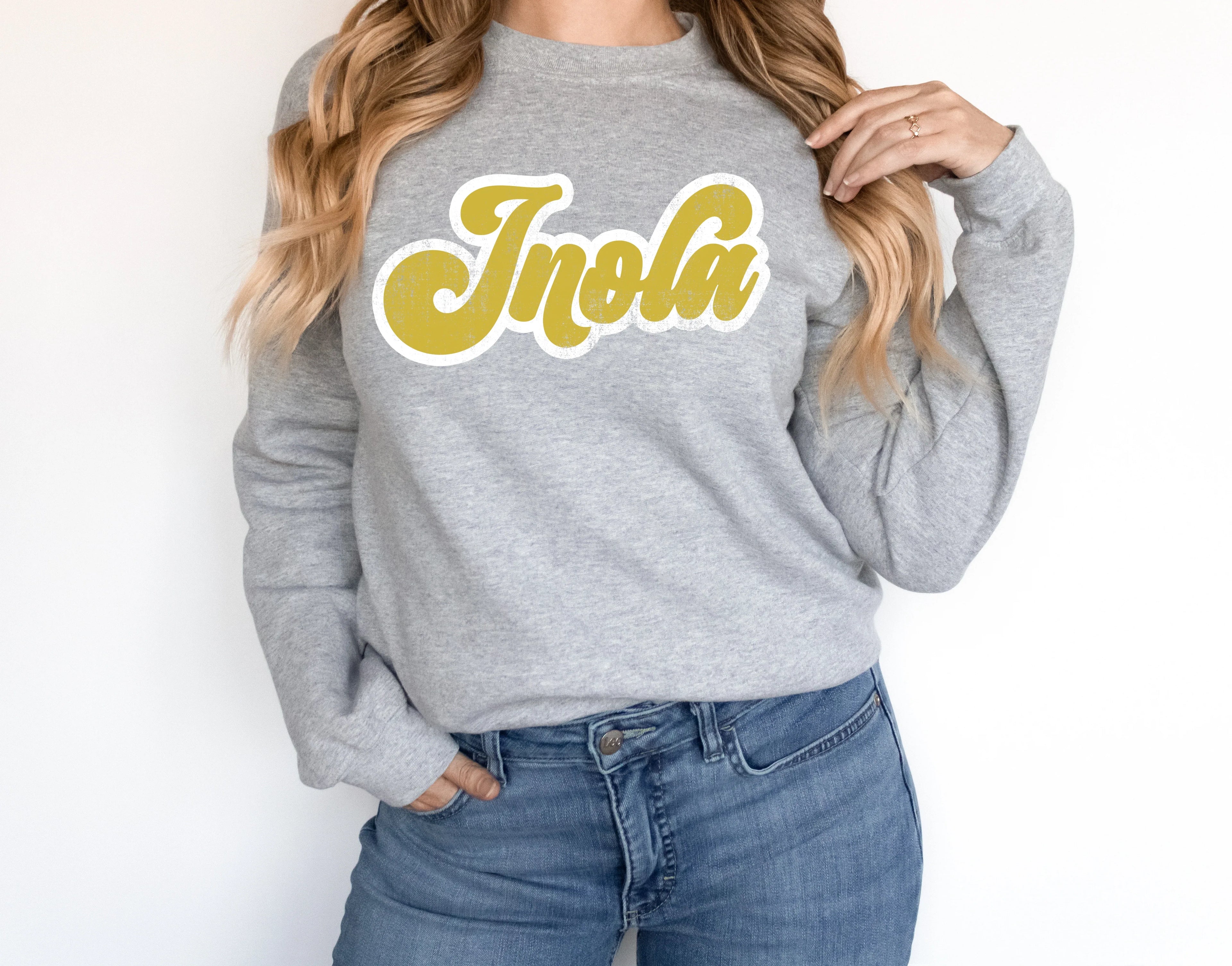 Inola Vintage Retro Shadow Distressed DTF Transfer - Merch Girls
