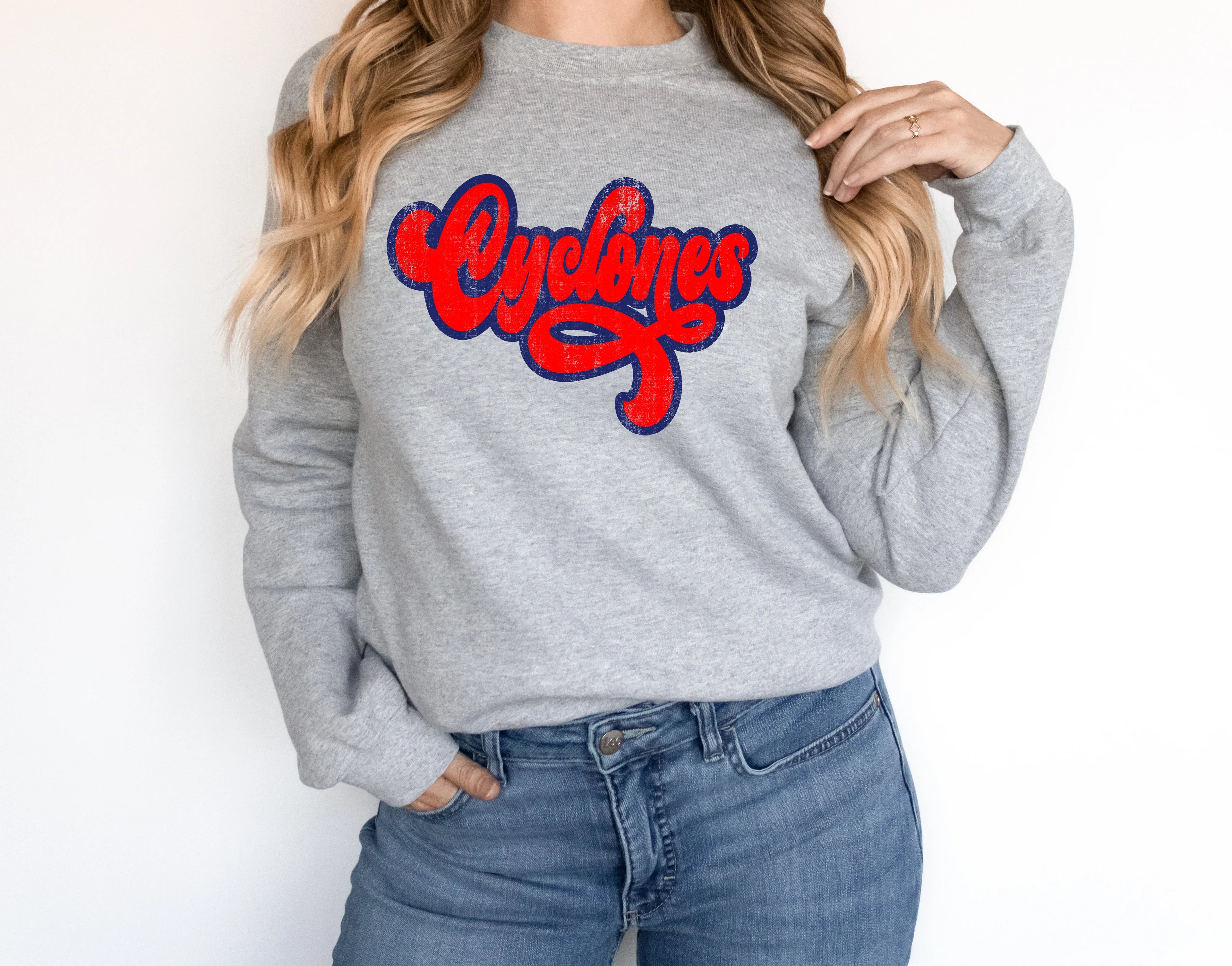 Cyclones Vintage Retro Shadow Distressed DTF Transfer - Merch Girls