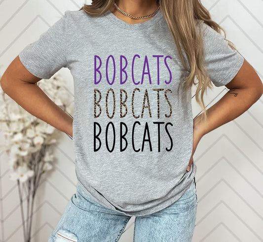 Bobcats Skinny Stacked Mascot Graphic Tee