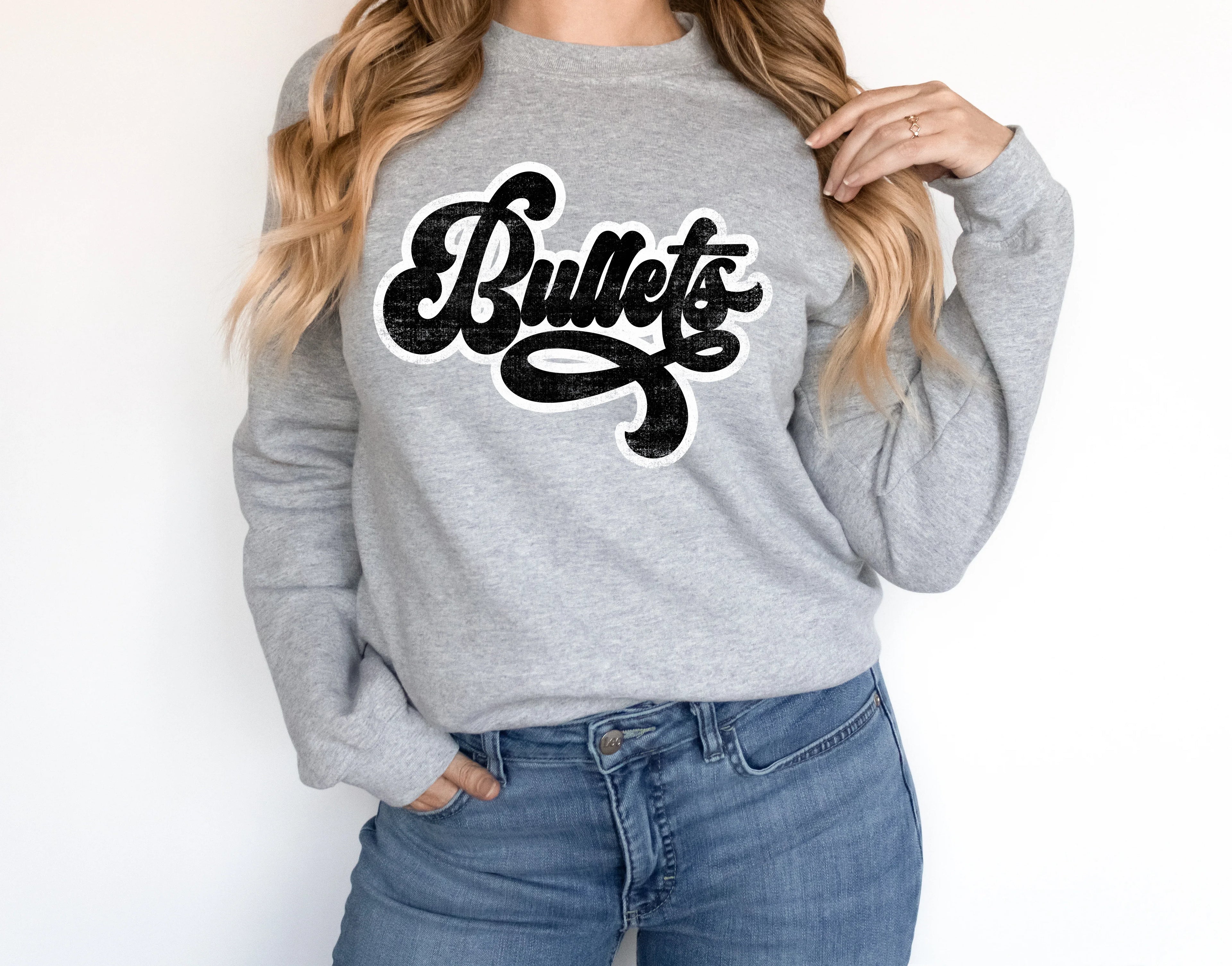 Bullets Vintage Retro Shadow Distressed DTF Transfer - Merch Girls