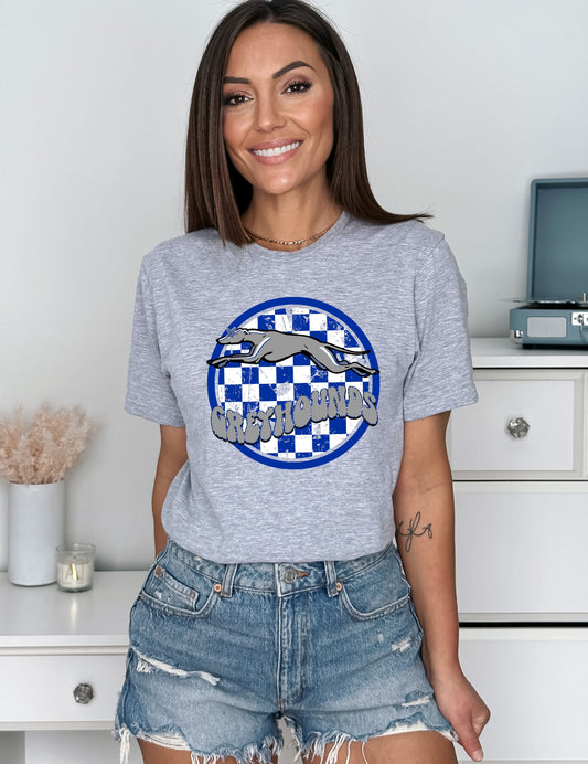 Greyhounds Checkered Preppy Graphic Tee