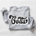 Colts Vintage Black & White Retro Shadow Distressed DTF Transfer - Merch Girls