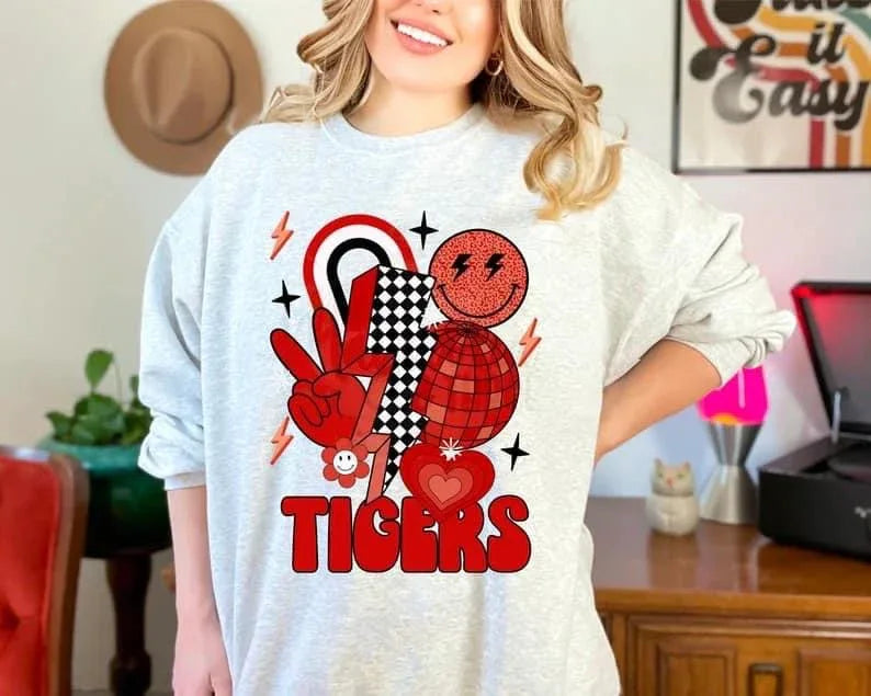 Tigers Red DTF Transfer - Merch Girls