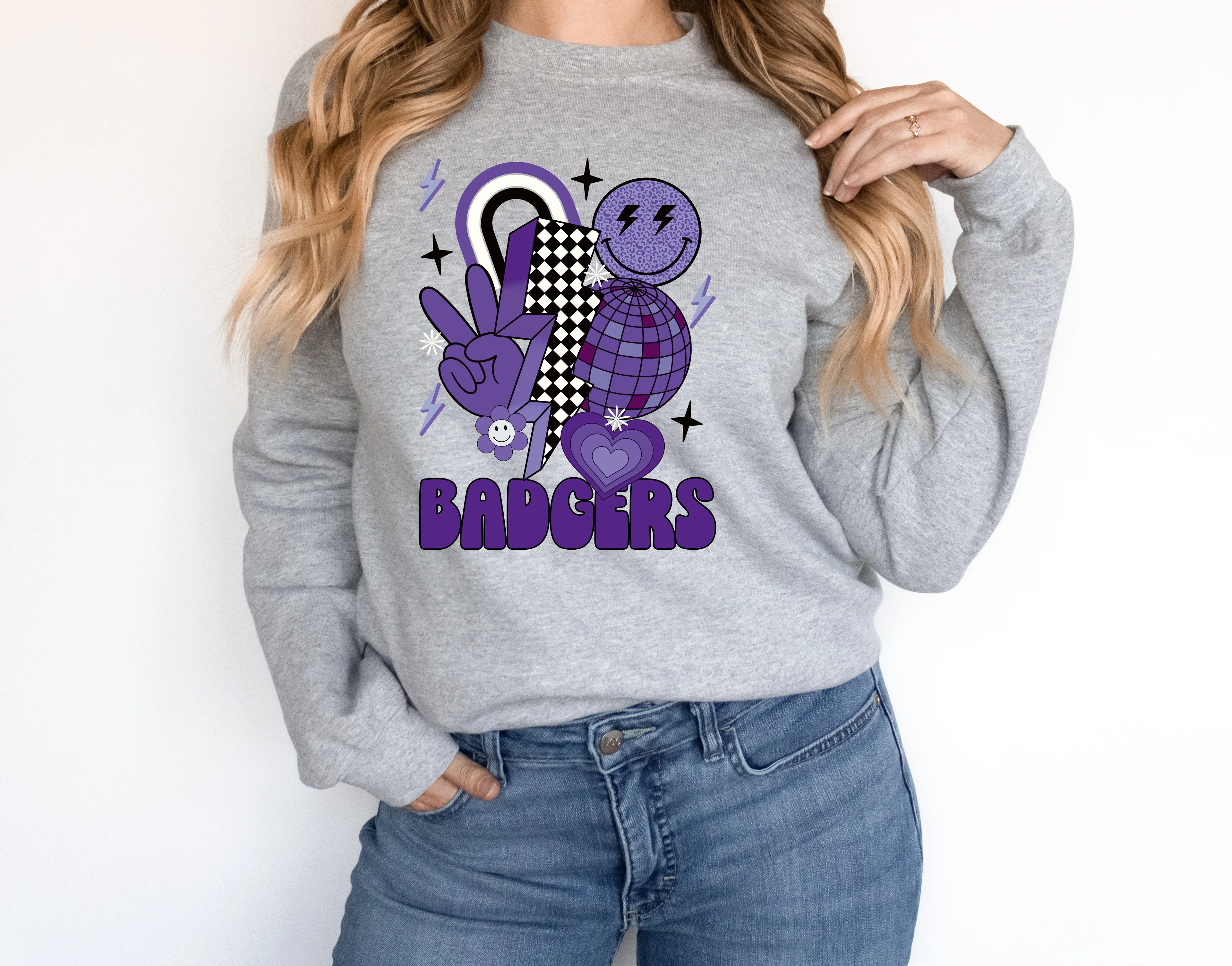 Badgers Groovy DTF Transfer - Merch Girls