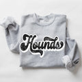 Hounds Vintage Black & White Retro Shadow Distressed DTF Transfer - Merch Girls