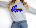 Rams Vintage Retro Shadow Distressed DTF Transfer - Merch Girls