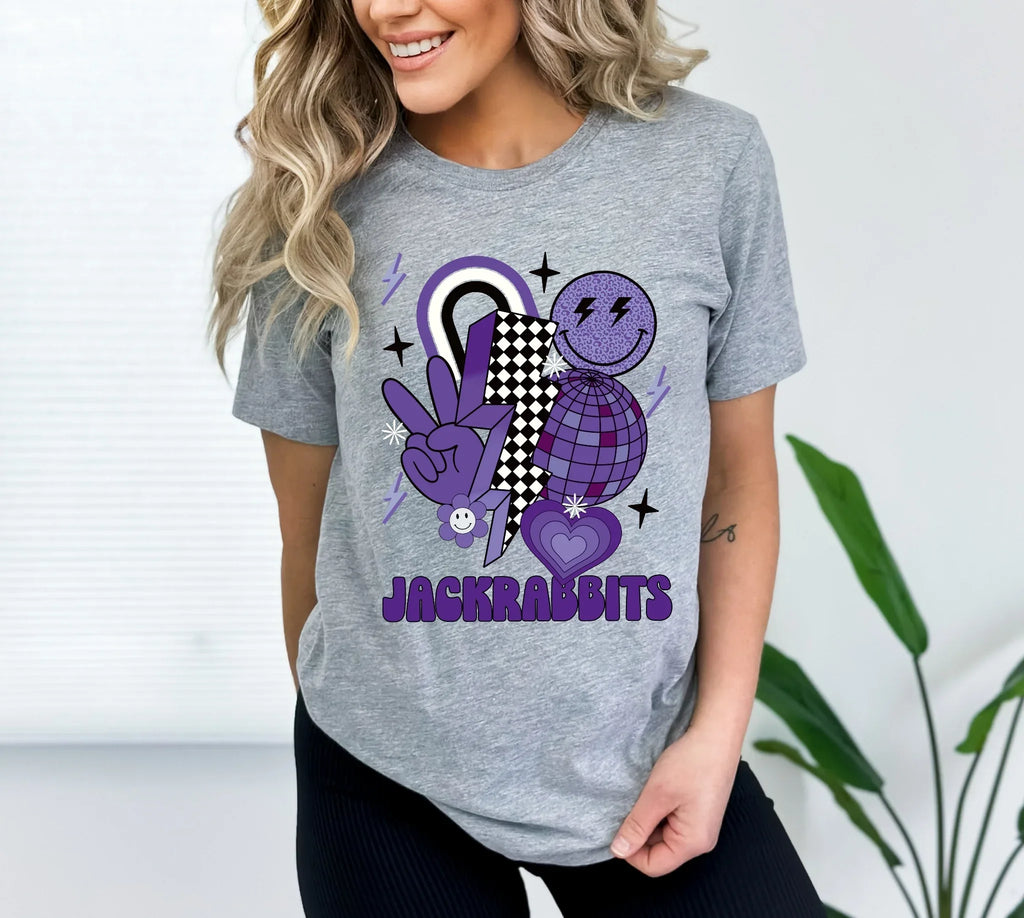 Jackrabbits purple Groovy DTF Transfer - Merch Girls