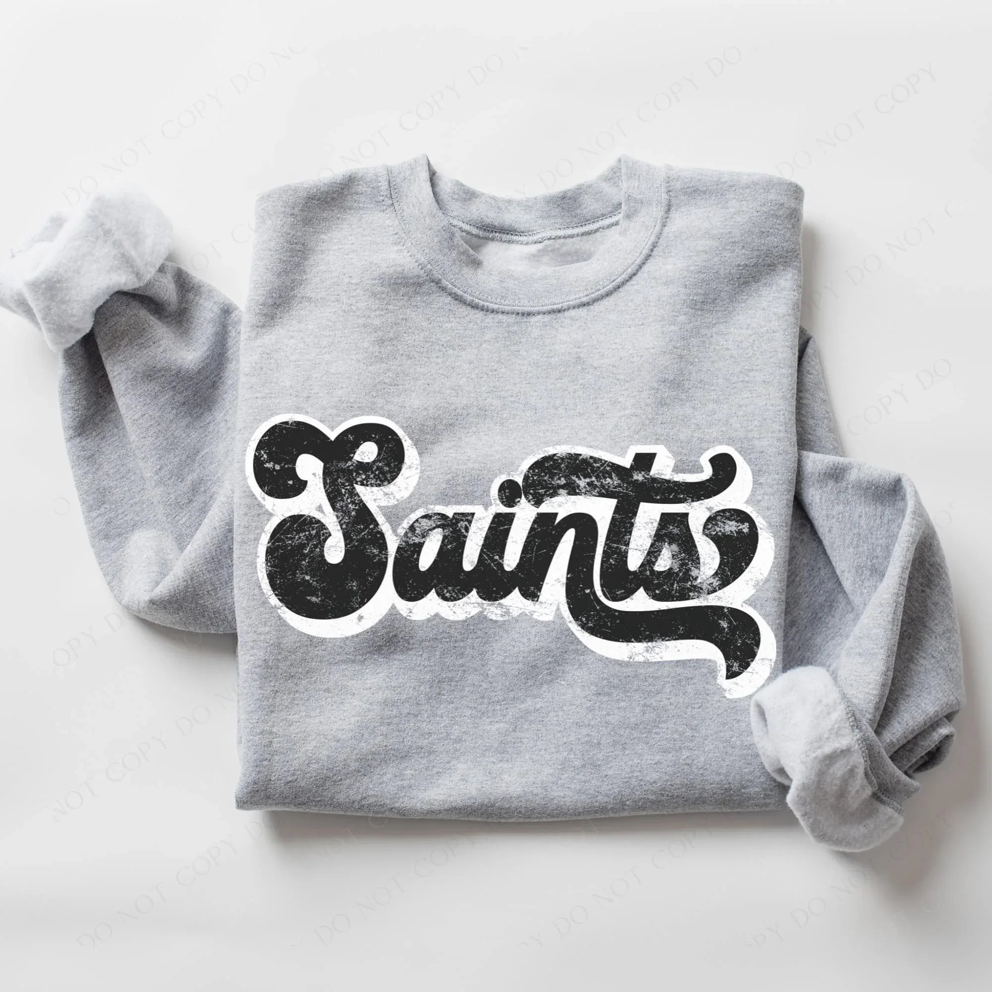 Saints Vintage Retro Shadow Distressed DTF Transfer - Merch Girls