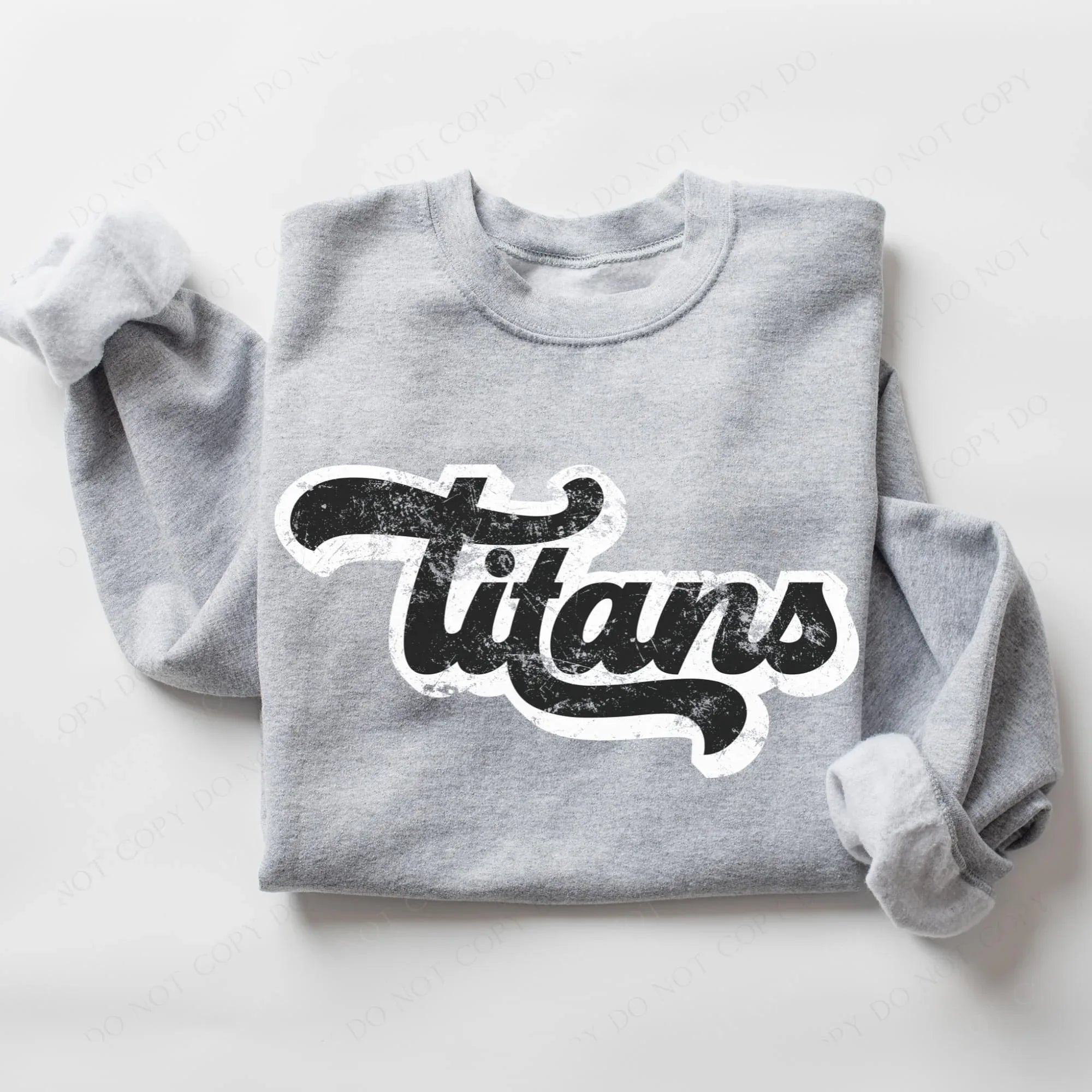 Titans Vintage Black & White Retro Shadow Distressed DTF Transfer - Merch Girls