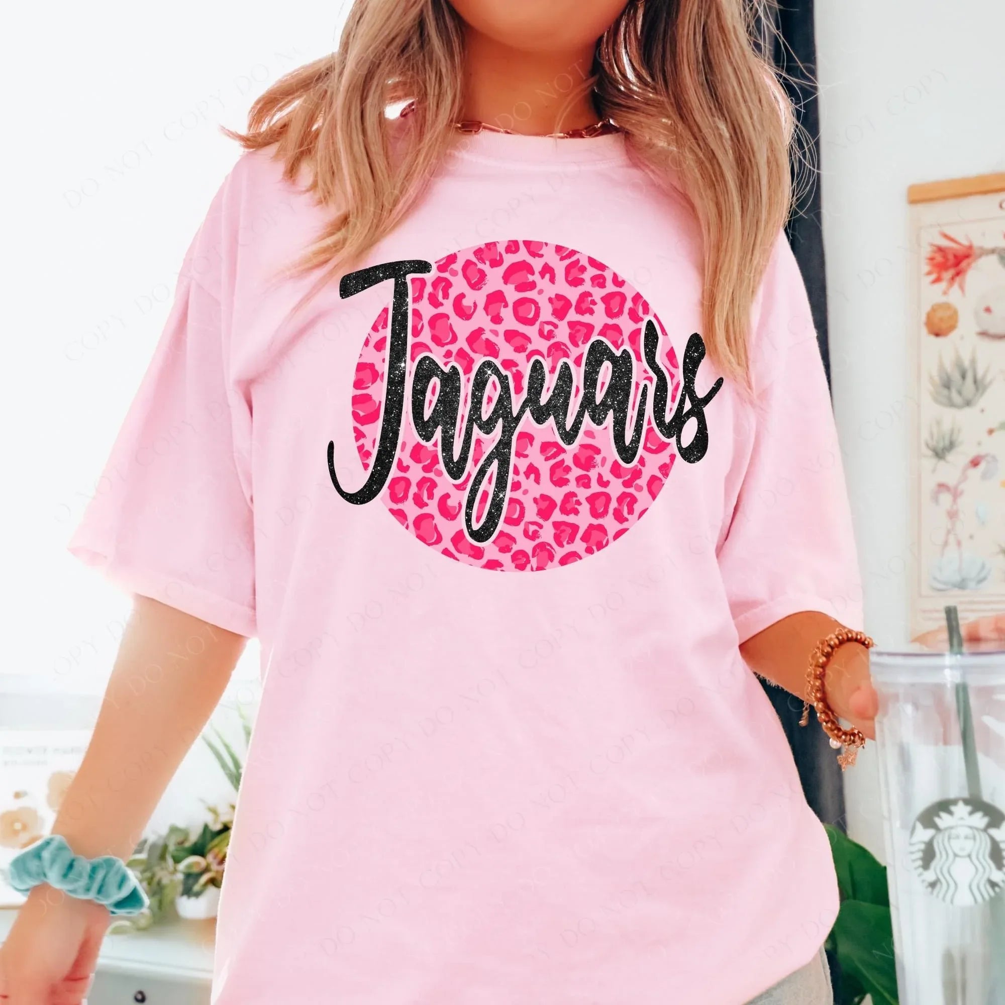 Jaguars Pink Leopard DTF Transfer - Merch Girls