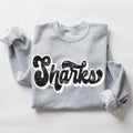 Sharks Vintage Retro Shadow Distressed DTF Transfer - Merch Girls