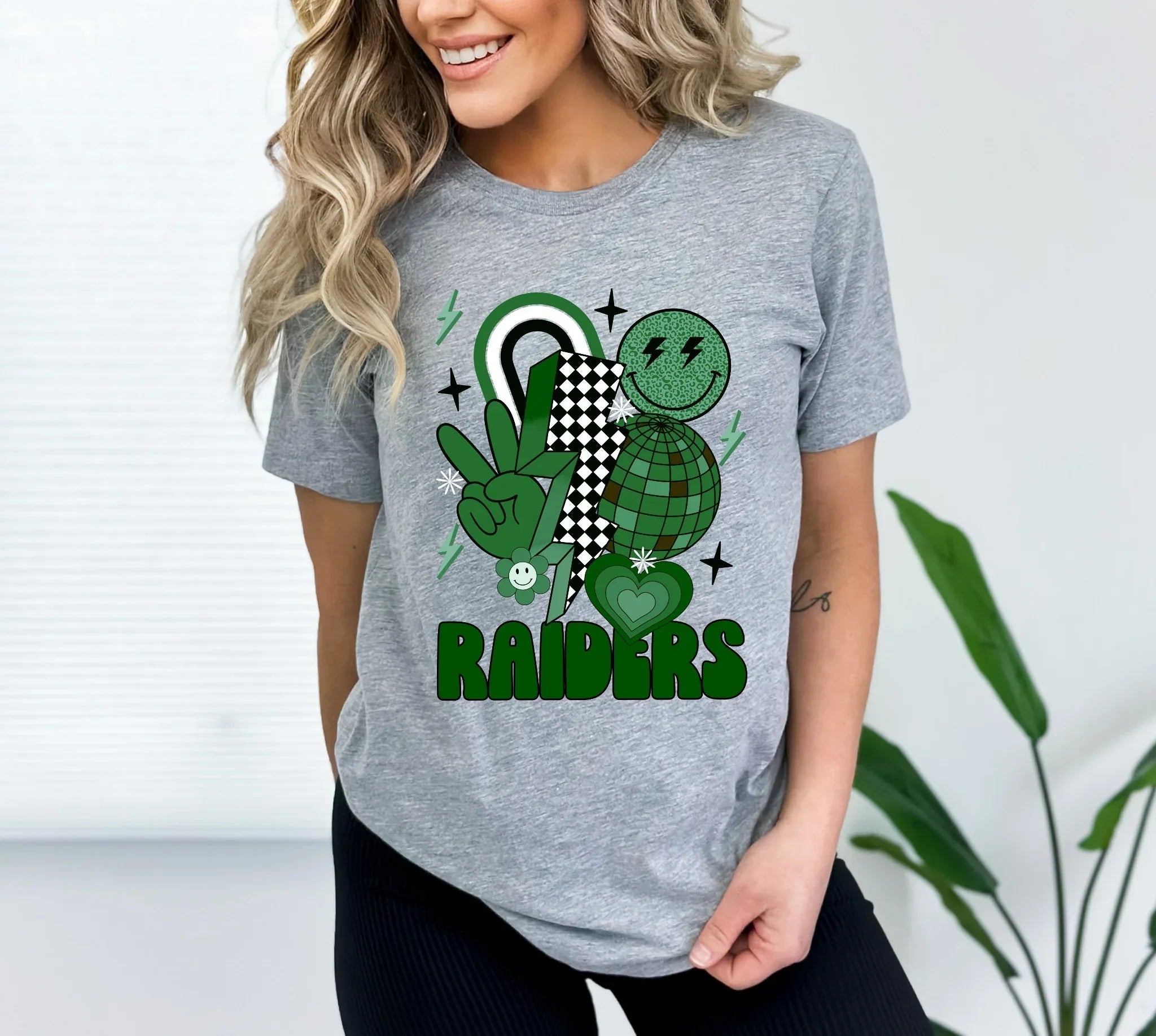 Raiders Green Groovy DTF Transfer - Merch Girls