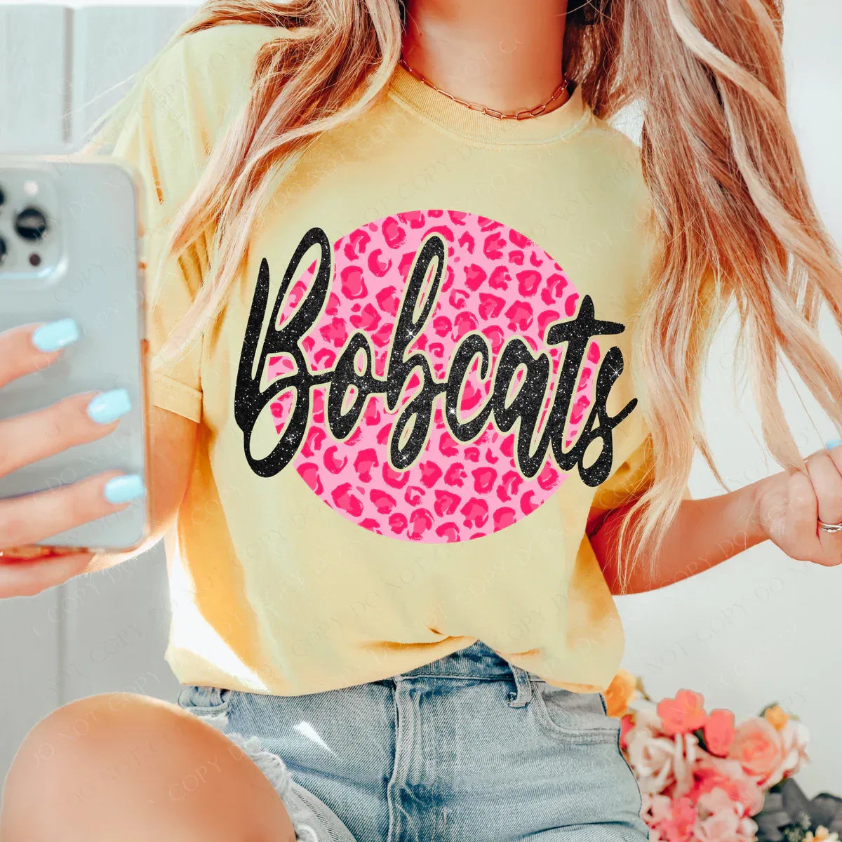 Bobcats Pink Leopard DTF Transfer - Merch Girls
