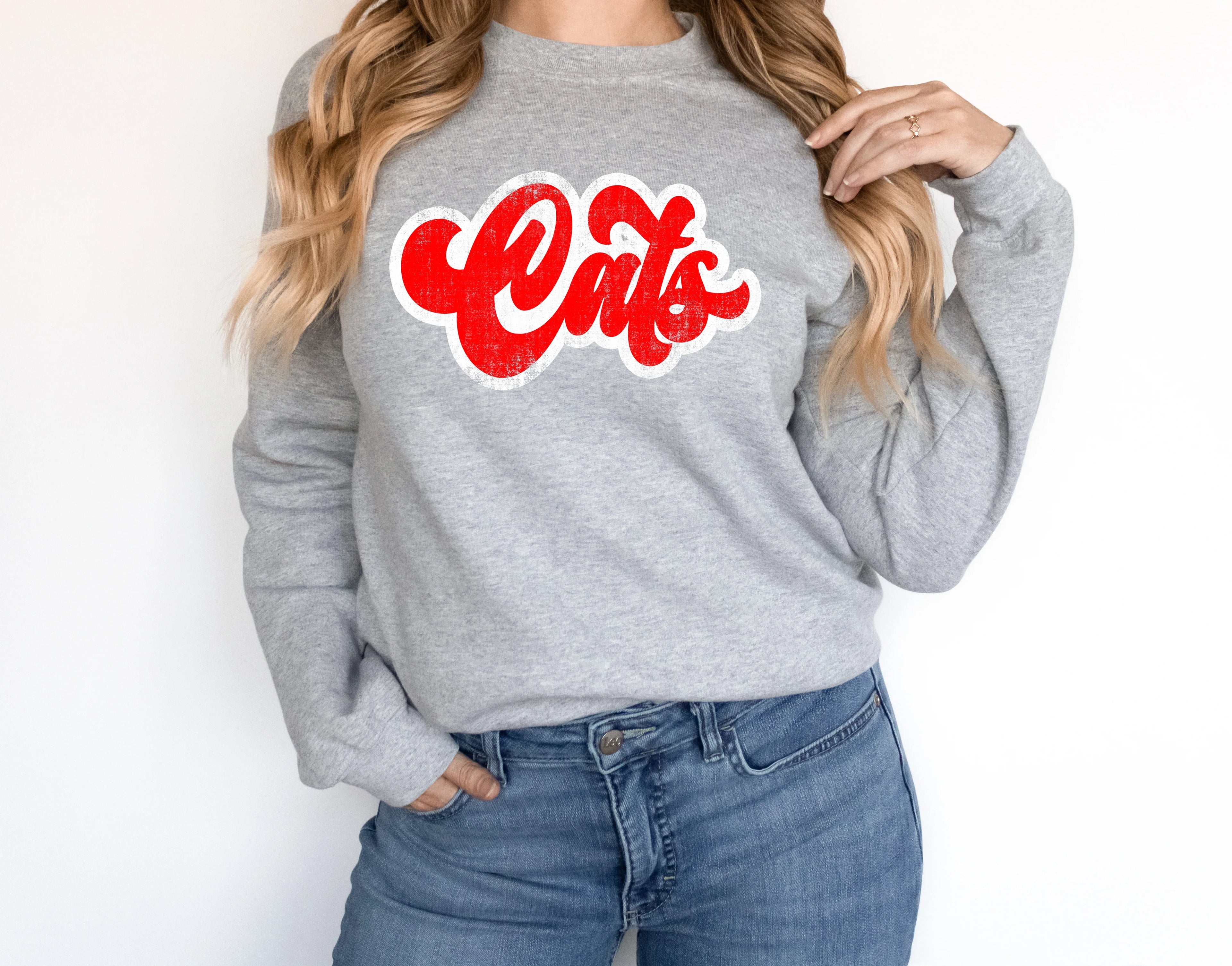 Cats Vintage Retro Shadow Distressed DTF Transfer - Merch Girls
