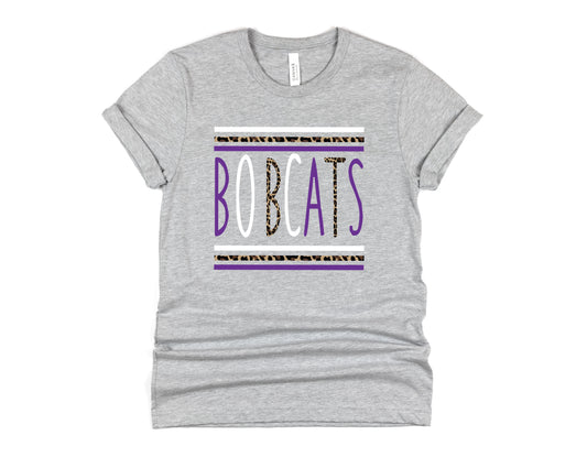 Bobcats Stacked Skinny Mascot Graphic Tee