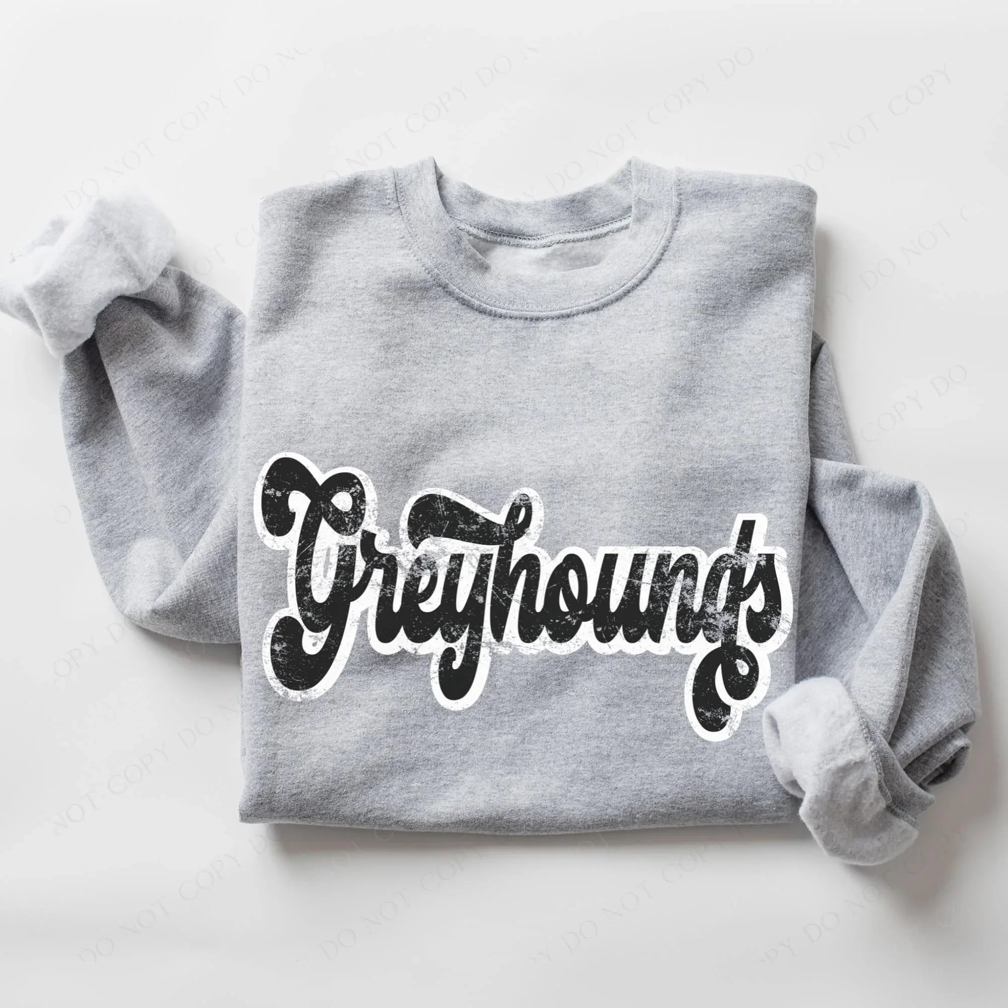Greyhounds Vintage Black & White Retro Shadow Distressed DTF Transfer - Merch Girls