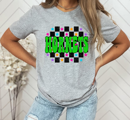 Hornets Checkered Retro Graphic Tee