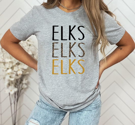 Elks Skinny Stacked Mascot Graphic Tee