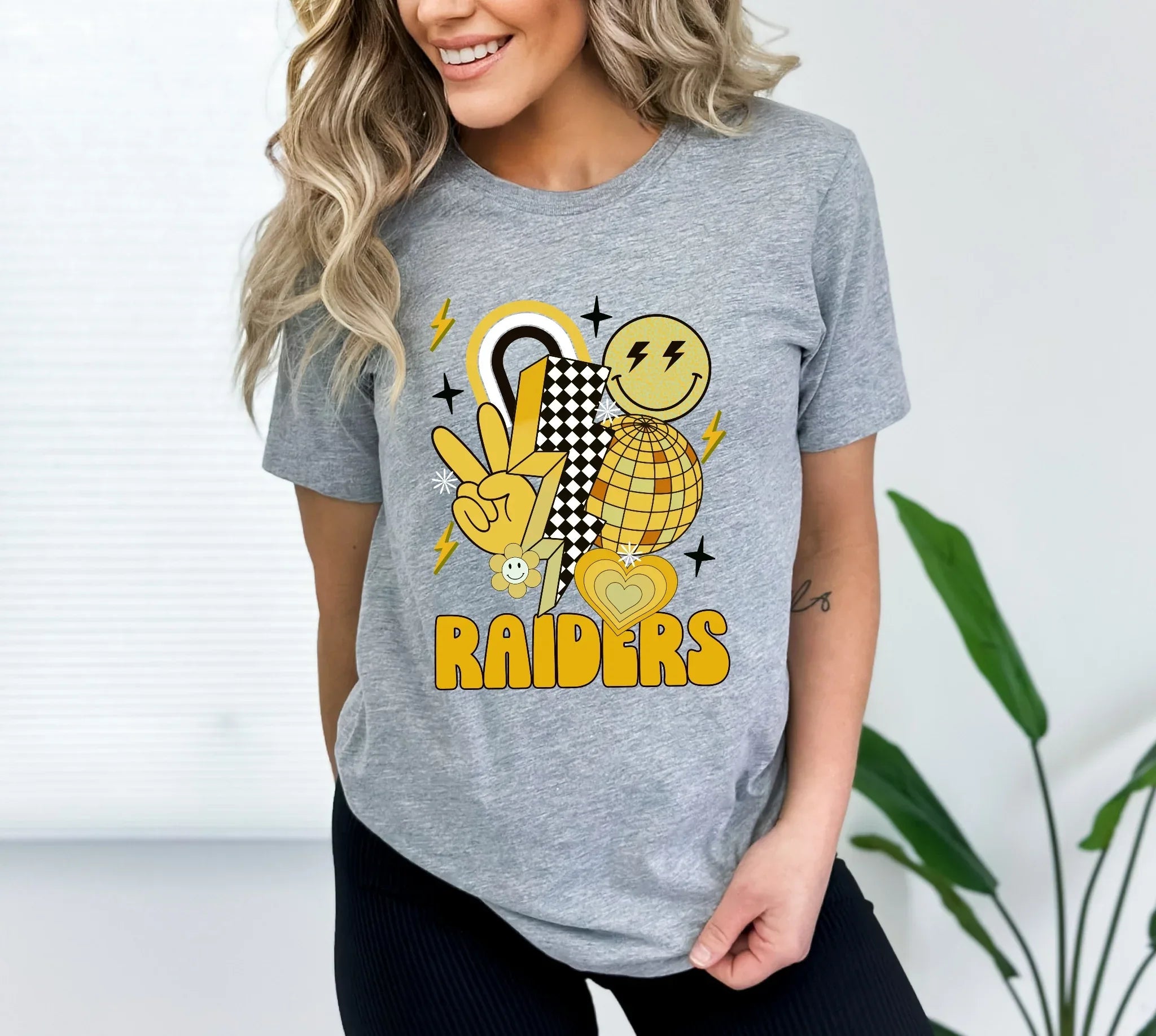 Raiders Yellow Groovy DTF Transfer - Merch Girls