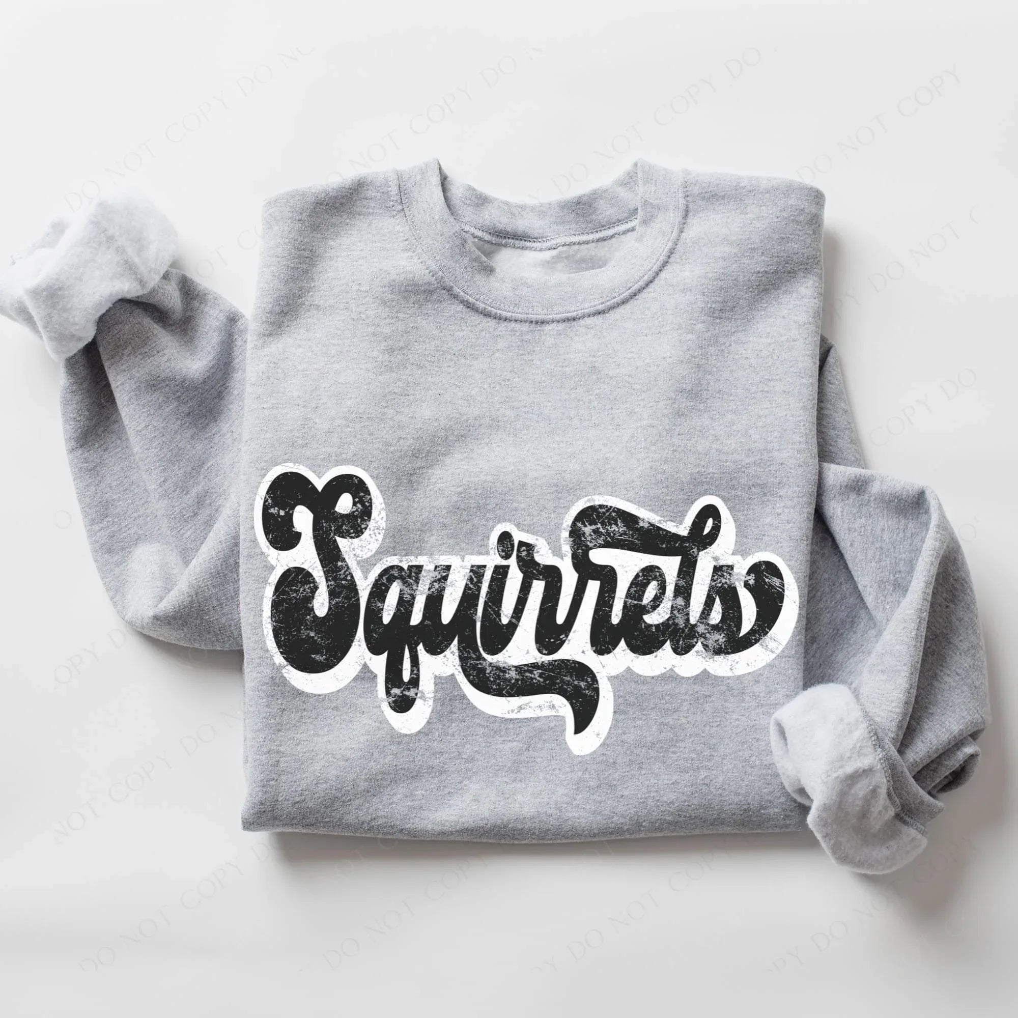 Squirrels Vintage Retro Shadow Distressed DTF Transfer - Merch Girls