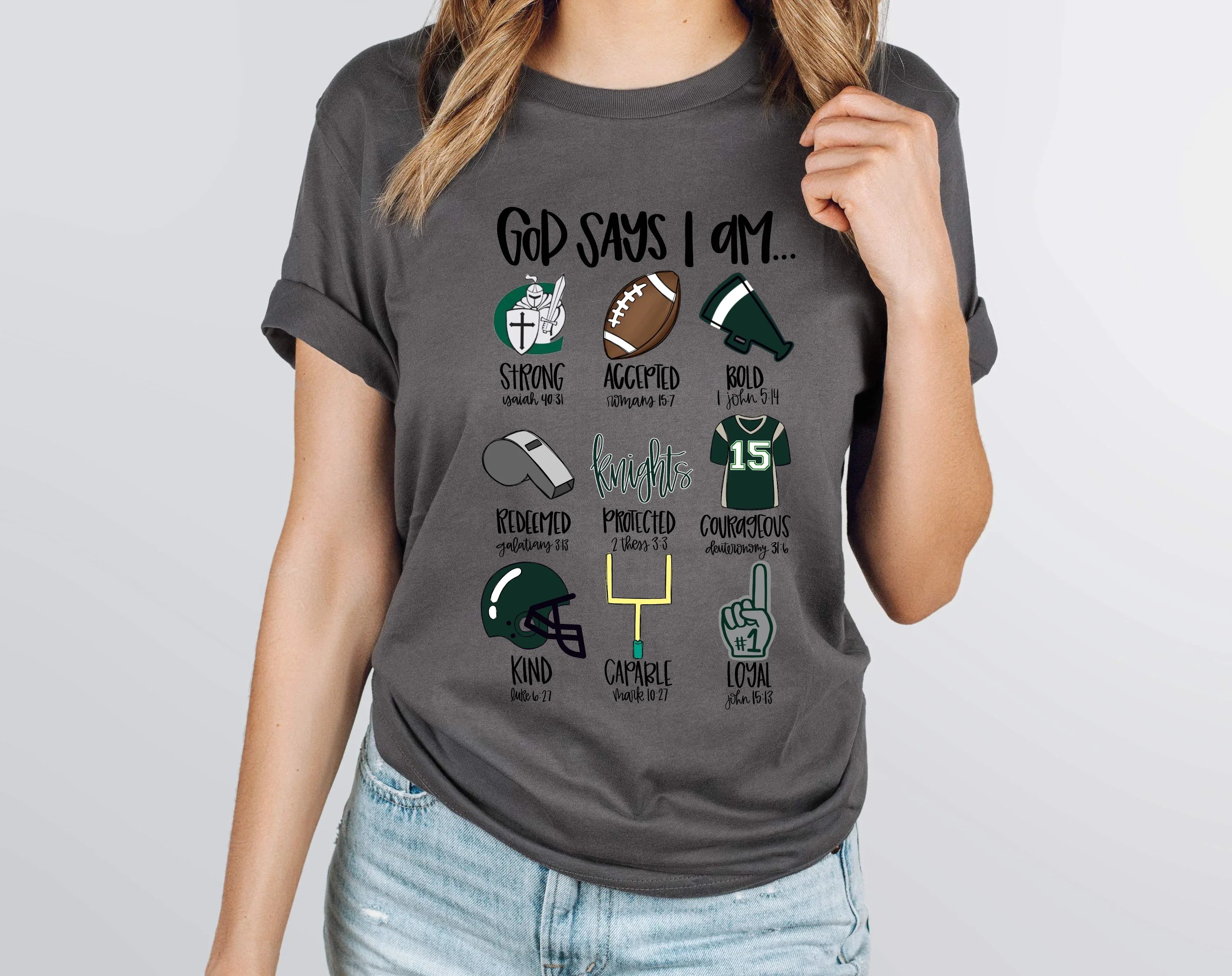 God Says I Am Knights Football DTF Transfer - Merch Girls