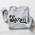 Storm Vintage Black & White Retro Shadow Distressed DTF Transfer - Merch Girls
