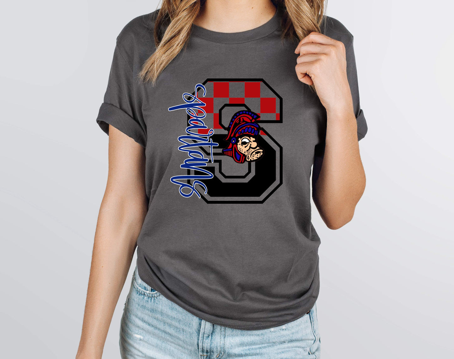 Spartans Checkered Graphic Tee