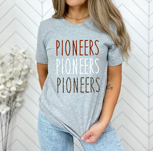 Pioneers Skinny Stacked Mascot Graphic Tee