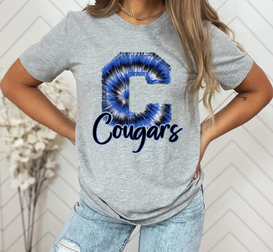 Cougars Faux Embroidery Graphic Tee