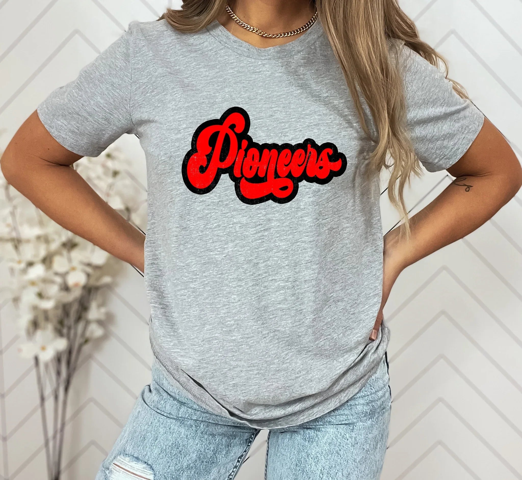 Pioneers Vintage Retro Shadow Distressed DTF Transfer - Merch Girls