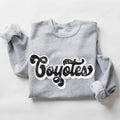 Coyotes Vintage Black & White Retro Shadow Distressed DTF Transfer - Merch Girls