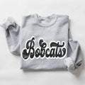 Bobcats Vintage Black & White Retro Shadow Distressed DTF Transfer - Merch Girls