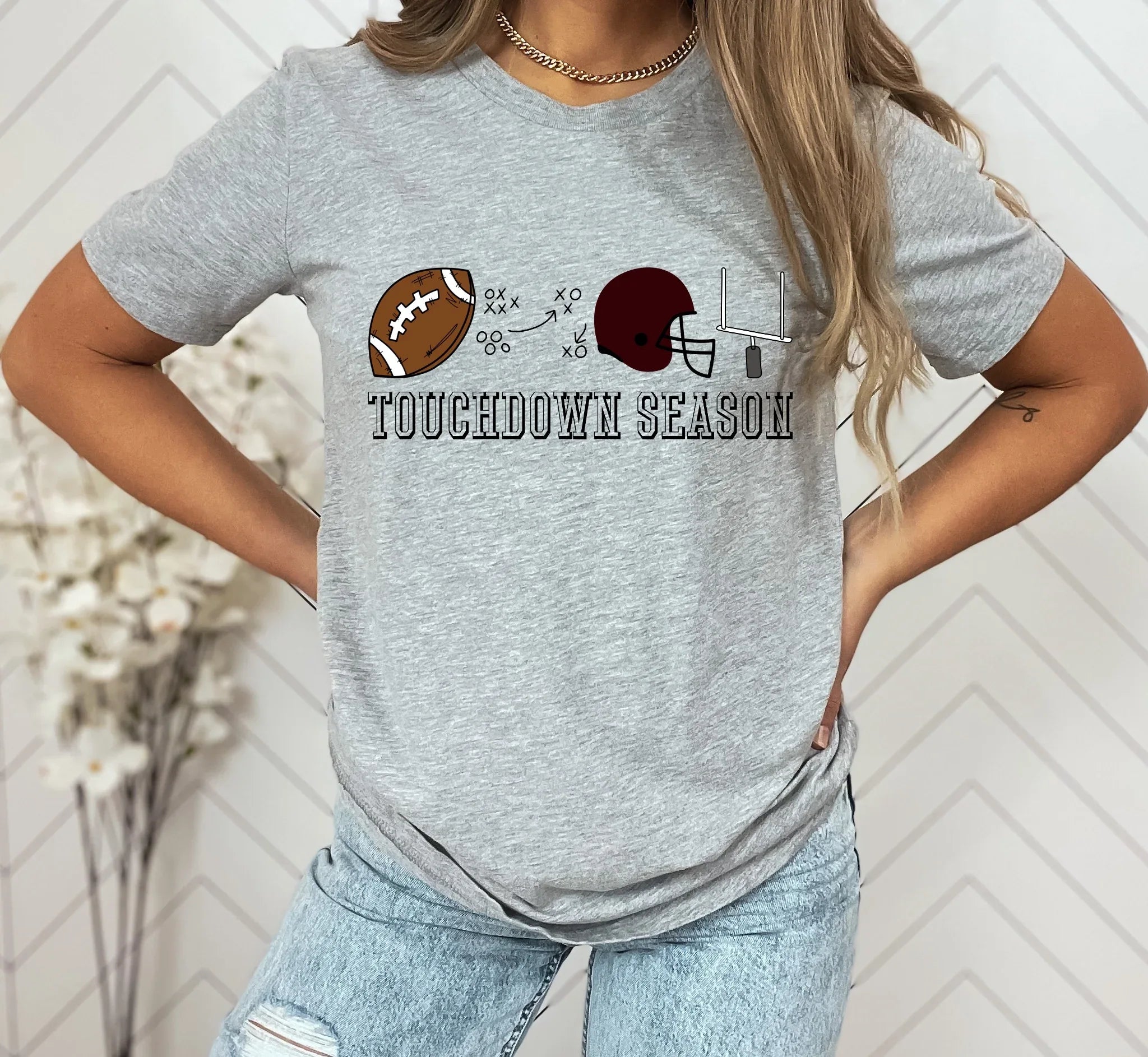 Touchdown Season Maroon DTF Transfer - Merch Girls