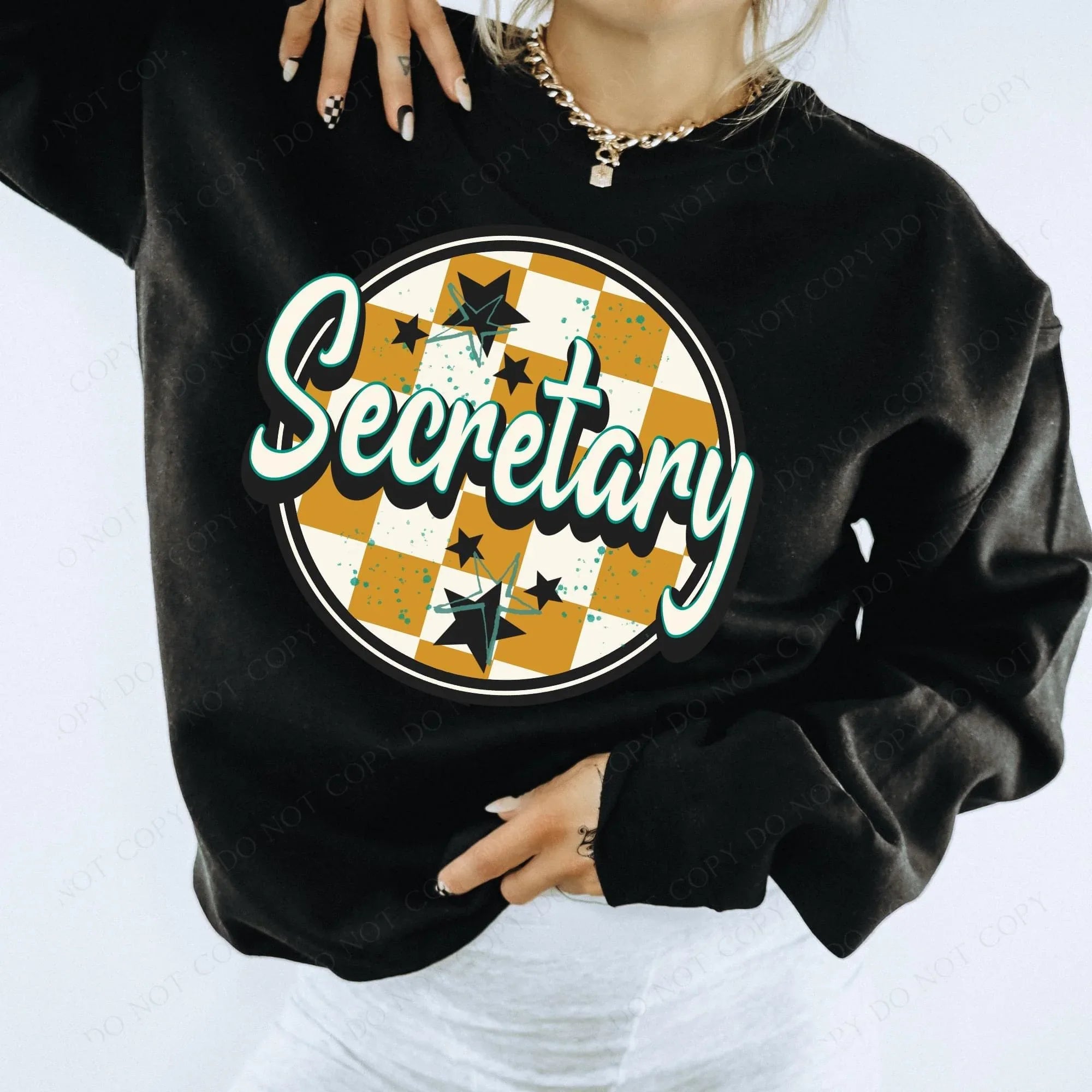 Secretary Circle with starts DTF Transfer - Merch Girls
