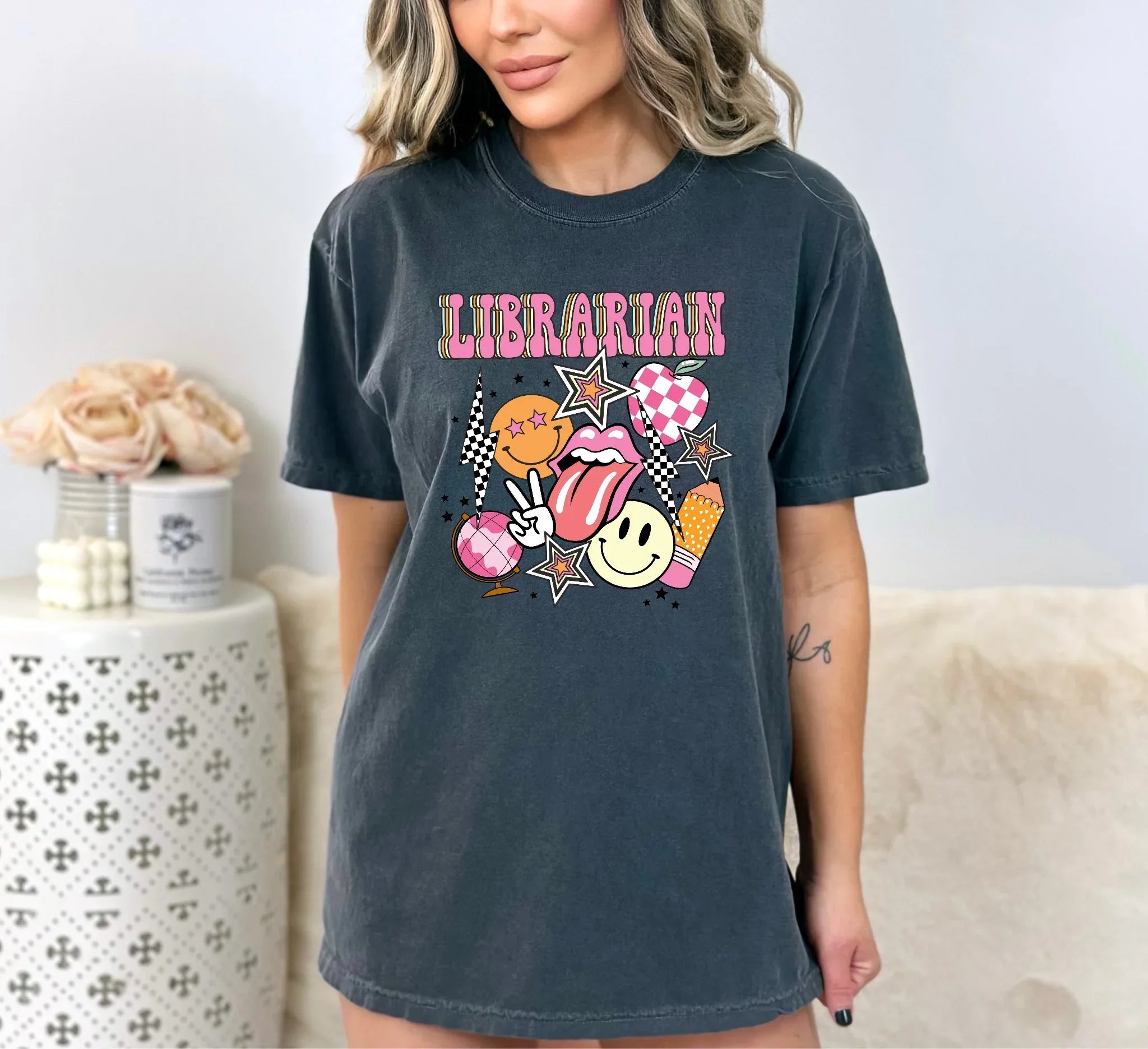 Librarian Preppy Graphic Tee - Merch Girls