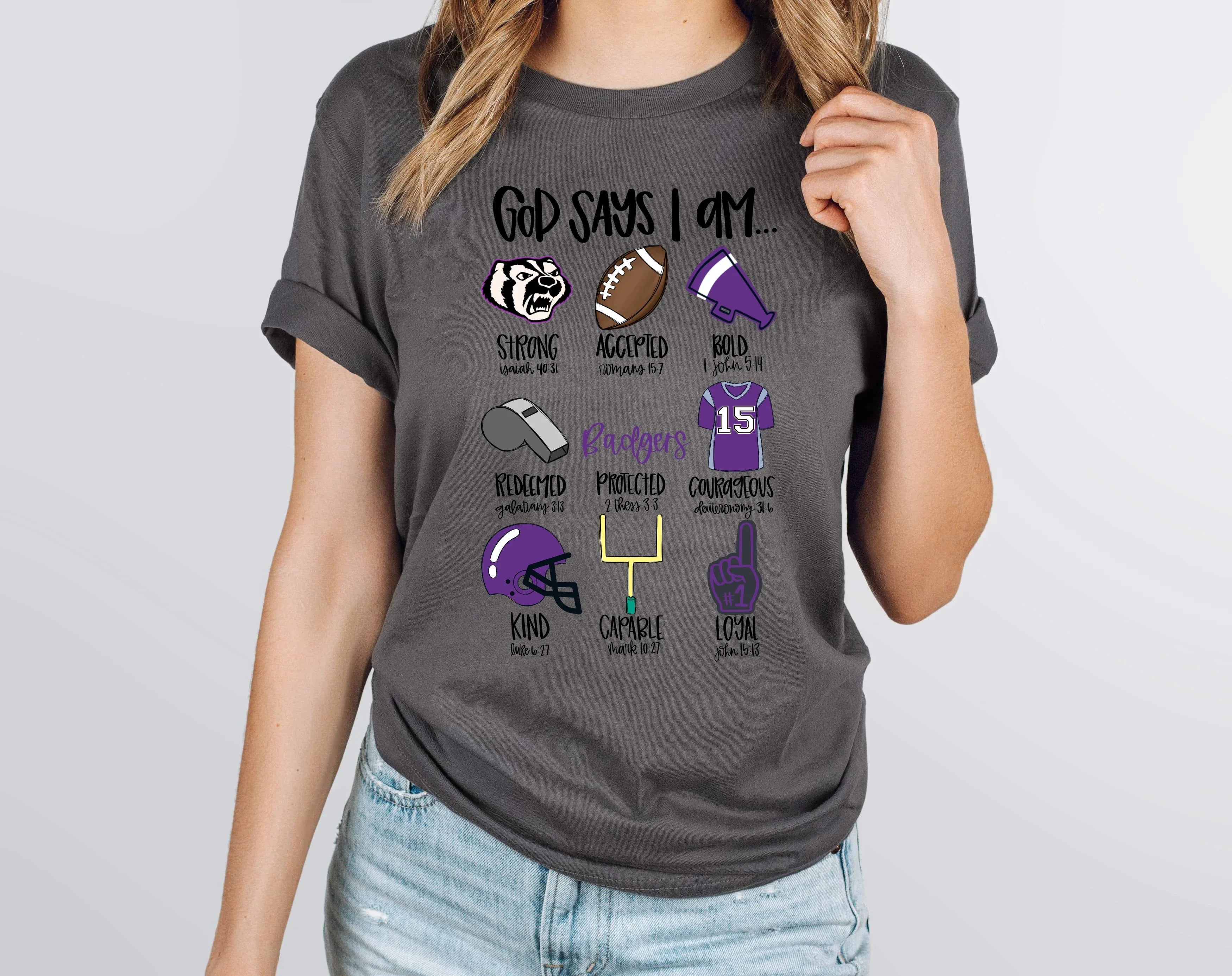 God Says I Am Badgers DTF Transfer - Merch Girls