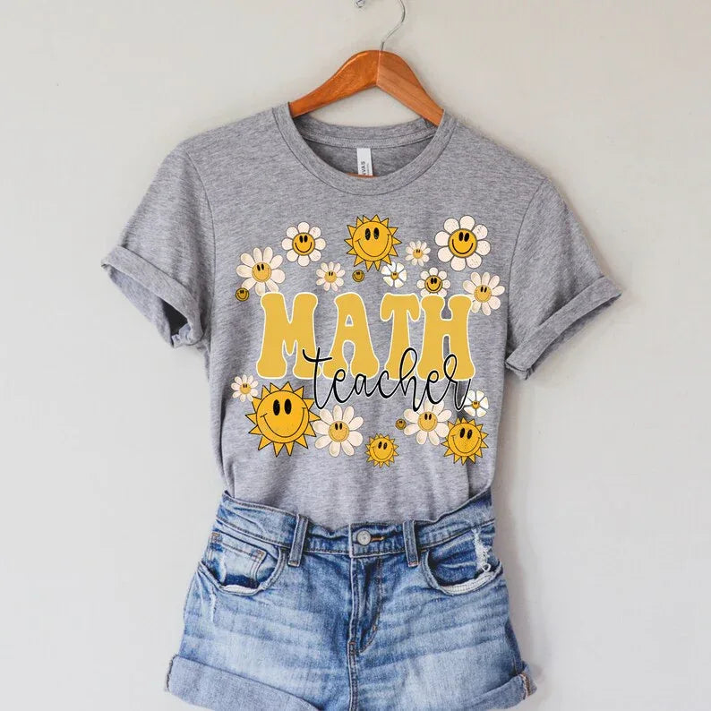 Math Teacher Retro Graphic Tee - Merch Girls
