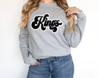 Kings Vintage Retro Shadow Distressed DTF Transfer - Merch Girls