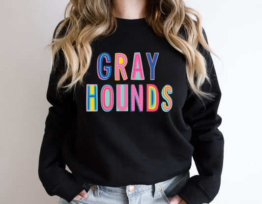 Gray Hounds Colorful Graphic Tee