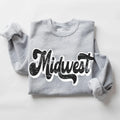 Midwest Vintage Retro Shadow Distressed DTF Transfer - Merch Girls