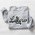 Lakers Vintage Black & White Retro Shadow Distressed DTF Transfer - Merch Girls