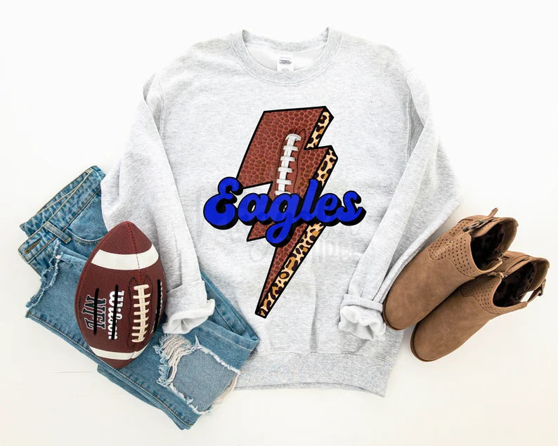 Eagles Football Lightning Bolt Graphic Tee