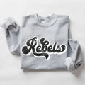 Rebels Vintage Black & White Retro Shadow Distressed DTF Transfer - Merch Girls