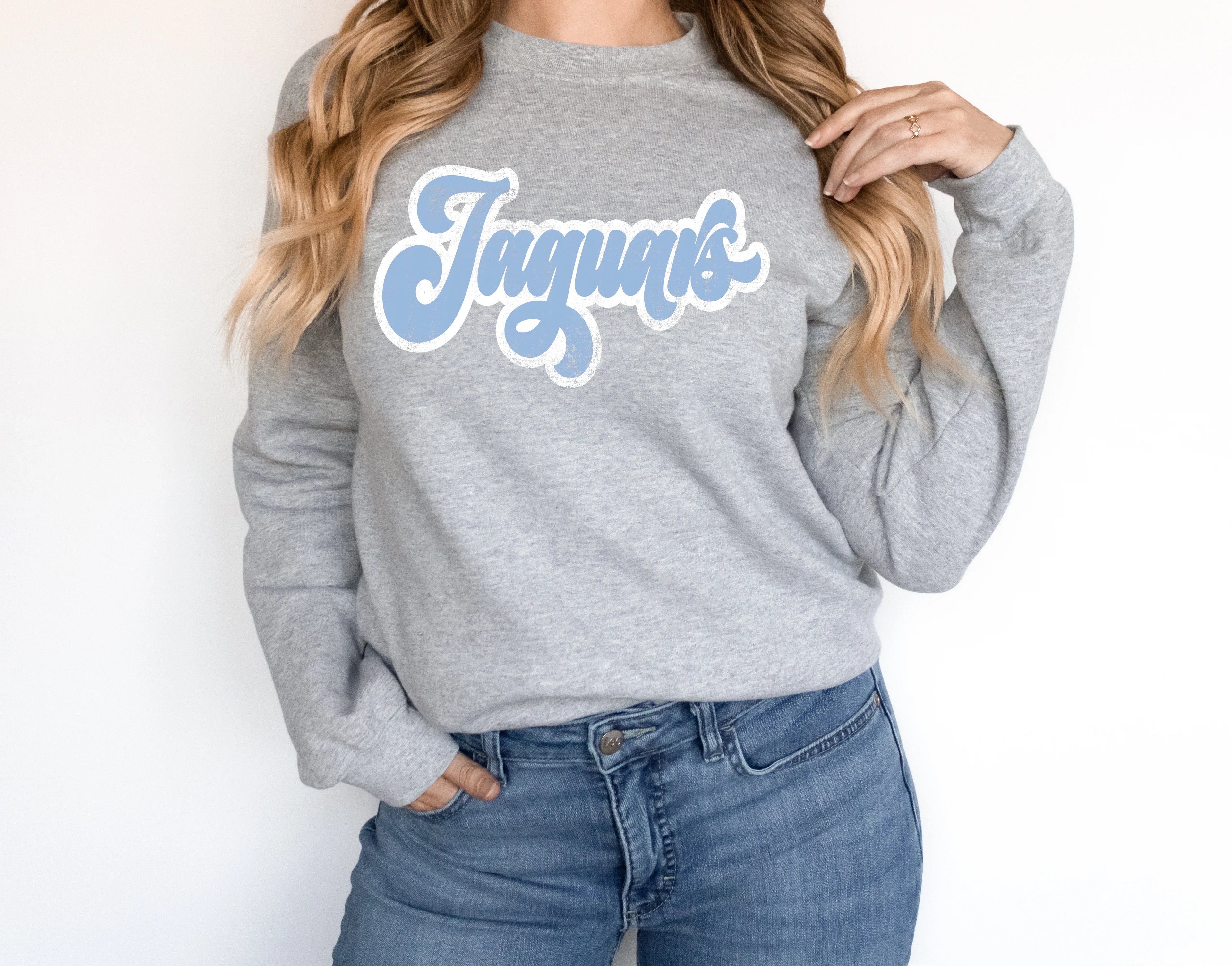 Jaguars Vintage Retro Shadow Distressed DTF Transfer - Merch Girls