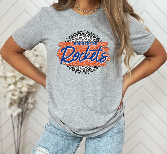 Rochester Rockets Leopard Circle Graphic Tee